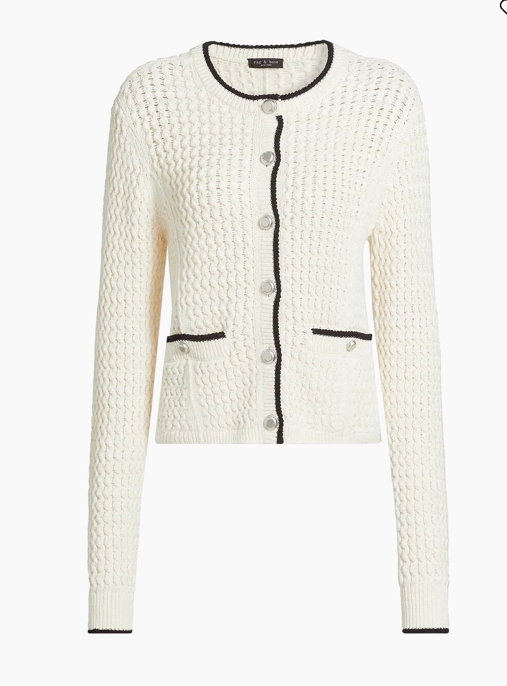 rag & bone Daria Textured Cotton Cardigan - Size XS
